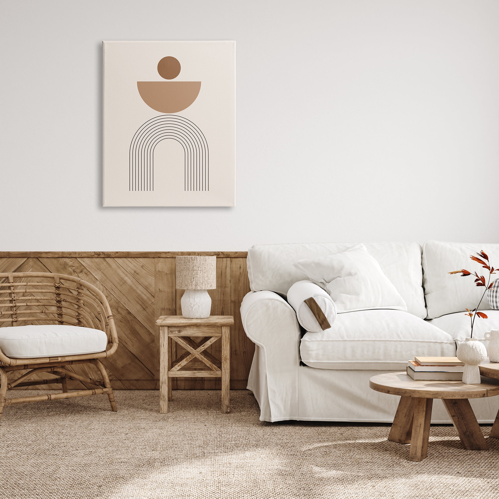 Stupell Industries Brown Boho Arch Abstract Painting Gallery Wrapped Canvas Print Wall Art, 30 x 40