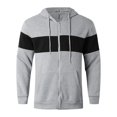 thumbnail image 4 of JTieacloth Hoodies for Men Pullover Male Autumn And Winter Color Block Hoodie Color Block Hood Pullover Thread Drawstring Fleece Sweatshirt Black, 4 of 5