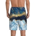 thumbnail image 3 of Kdxio Blue Marble Print Mens Sleep Shorts Bottoms Soft Comfy Pajama Wear Pants with Drawstring Pockets, 3 of 7