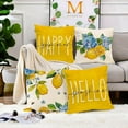 thumbnail image 5 of Spring Summer Lemon Fruit Pillow Covers Blue Hydrangea 20 x 20 Inch Throw Pillows, Amalfi Italy Hello Sunshine Outdoor Indoor Decorative Farmhouse Cushion Case for Sofa Couch Set of 4, 5 of 6