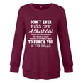 thumbnail image 3 of Women's Vintage Sweatshirt Don't Ever Piss Off a Short Girl Retro Letter Print Graphic Pullovers Tops Loose Comfy Shirts, 3 of 3