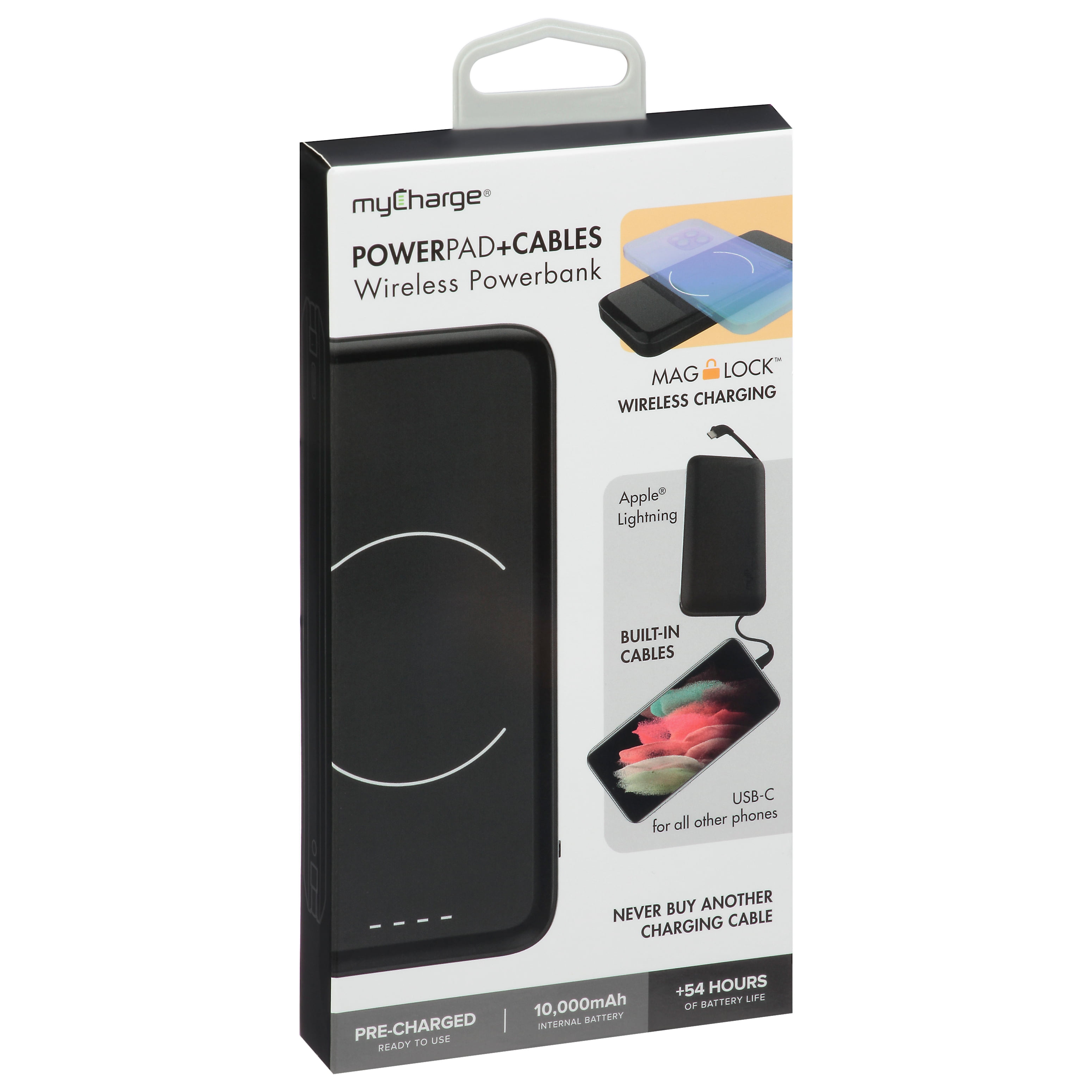 myCharge PowerPad+Cables 10,000mAh Internal Wireless Battery Portable  Charger Black PCW10KK - Best Buy