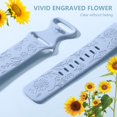 thumbnail image 3 of Comvin 3 Packs Floral Engraved Band Compatible with Fitbit Charge 6 Bands/Fitbit Charge 5 Bands Women, Cute Soft Silicone Sport Wristbands for Fitbit Charge 5/ Charge 6 Advanced Fitness Tracker, 3 of 7