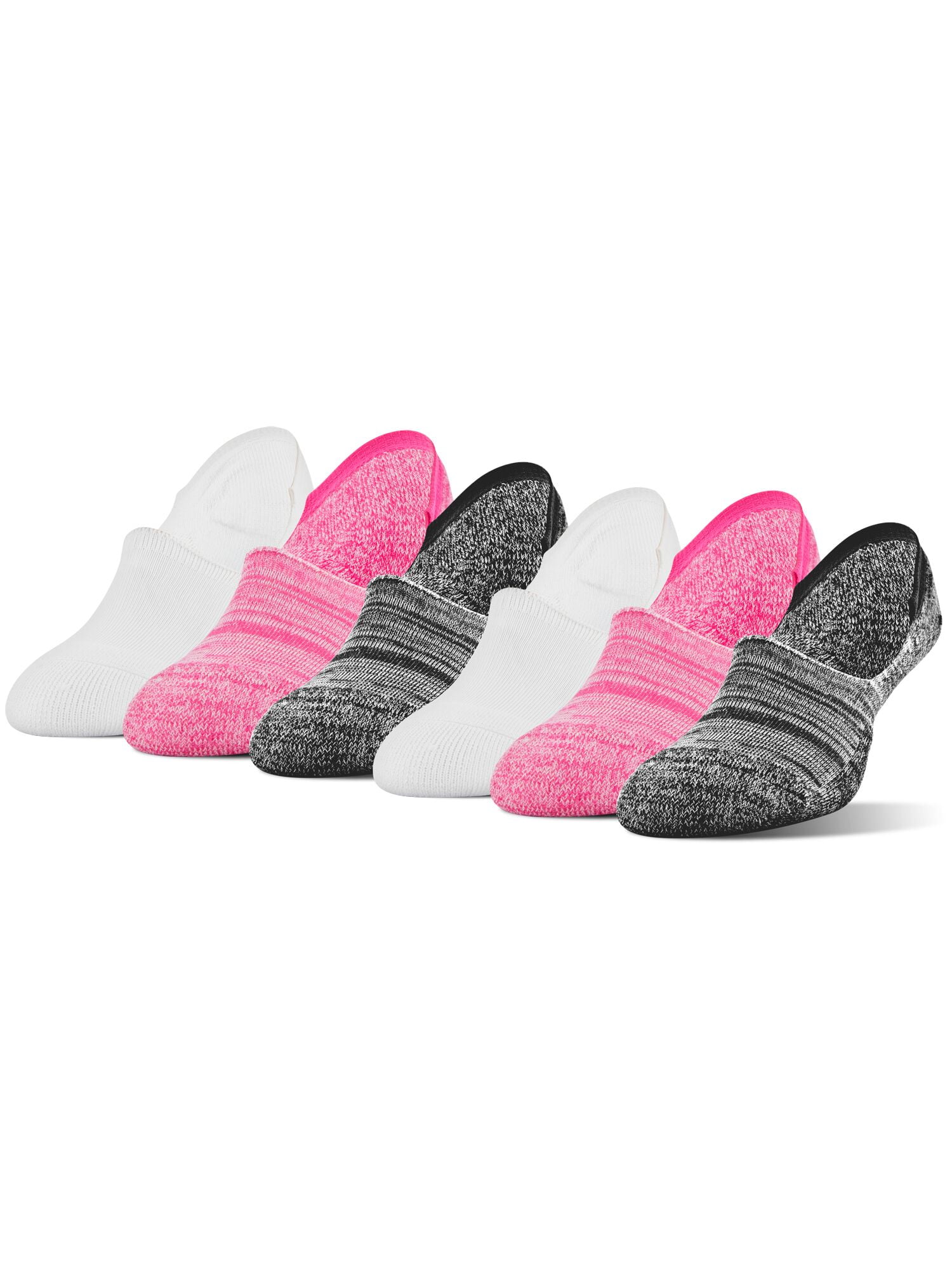 black/white/sport grey/pink/blue PEDS Womens Mid Cut Liners with Y-Heel Shoe Size: 5-10 12 Pairs