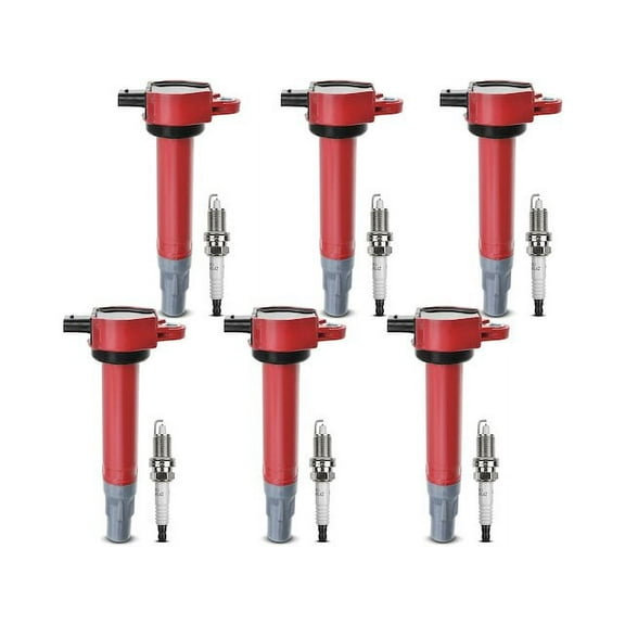 Ignition Coil Set with Spark Plugs 6 - Compatible with 2006 - 2010 Dodge Charger 3.5L V6 2007 2008 2009