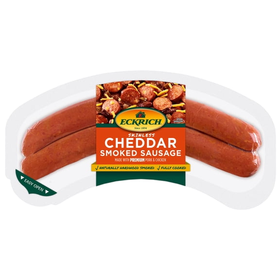 Eckrich Skinless Cheddar Smoked Sausage, 13 oz
