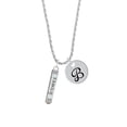 thumbnail image 2 of Delight Jewelry Silvertone Family Bar Silvertone Script Initial Disc - B - Charm Necklace, 20"+3", 2 of 4