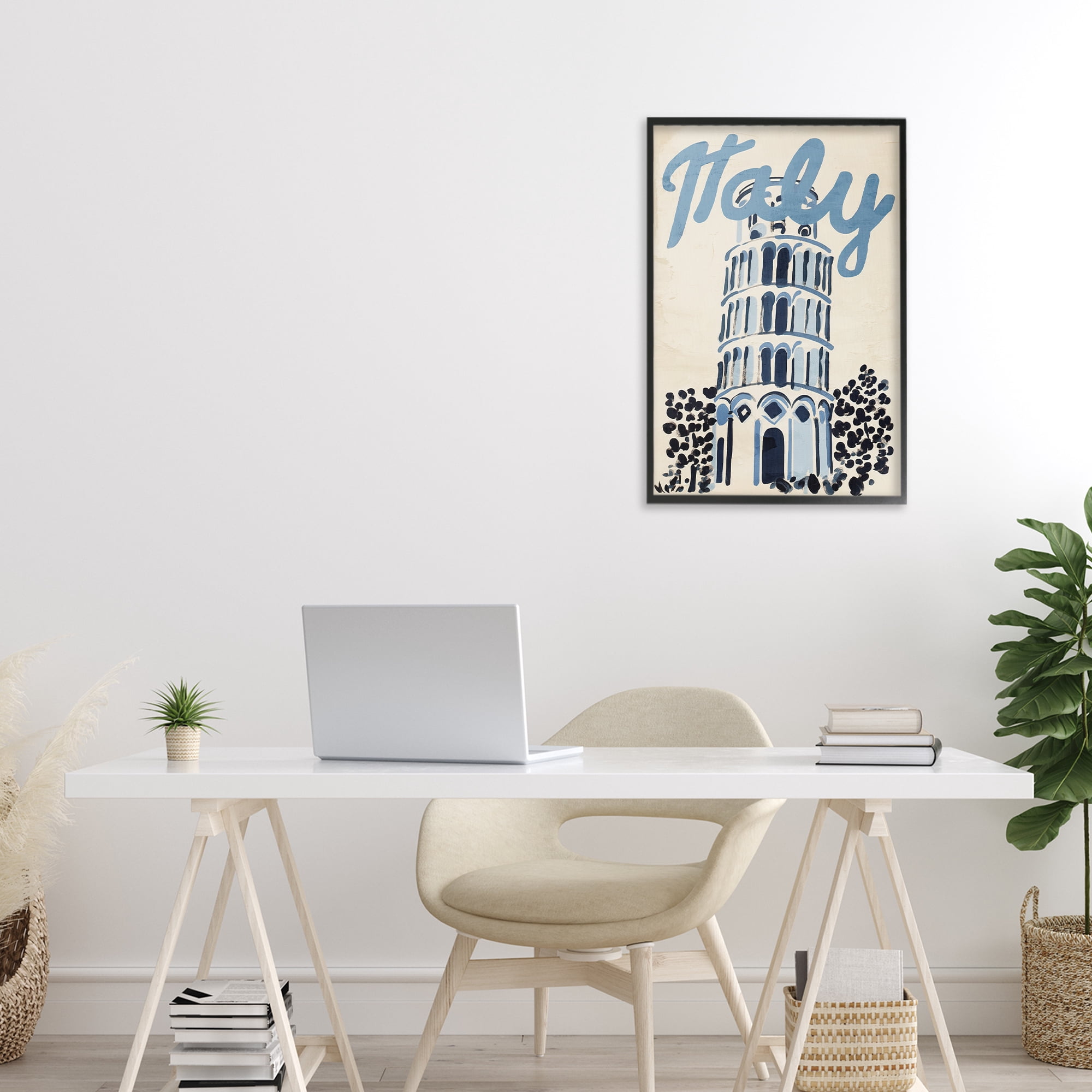 Stupell Industries Blue & Beige Italy Travel Black Framed Giclee Art, design by Annabelle Hall