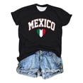 thumbnail image 3 of Trendfront Womens Crewneck Mexico Letter Heart Graphic Tee Short Sleeve T Shirts Basic Everyday Casual Travel Souvenir Top, 3 of 3