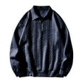 thumbnail image 2 of UVEASISHA Men's Zip Up Sweatshirts No Hood Jacquard Casual Long Sleeve Polos Shirts Textured Golf Shirt 2025 Fall Soft Comfy Pullover Top Sales Today,Navy,2XL, 2 of 6