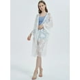 thumbnail image 6 of Womens Long Embroidered Lace Kimono Cardigan with Half Sleeves, 6 of 6