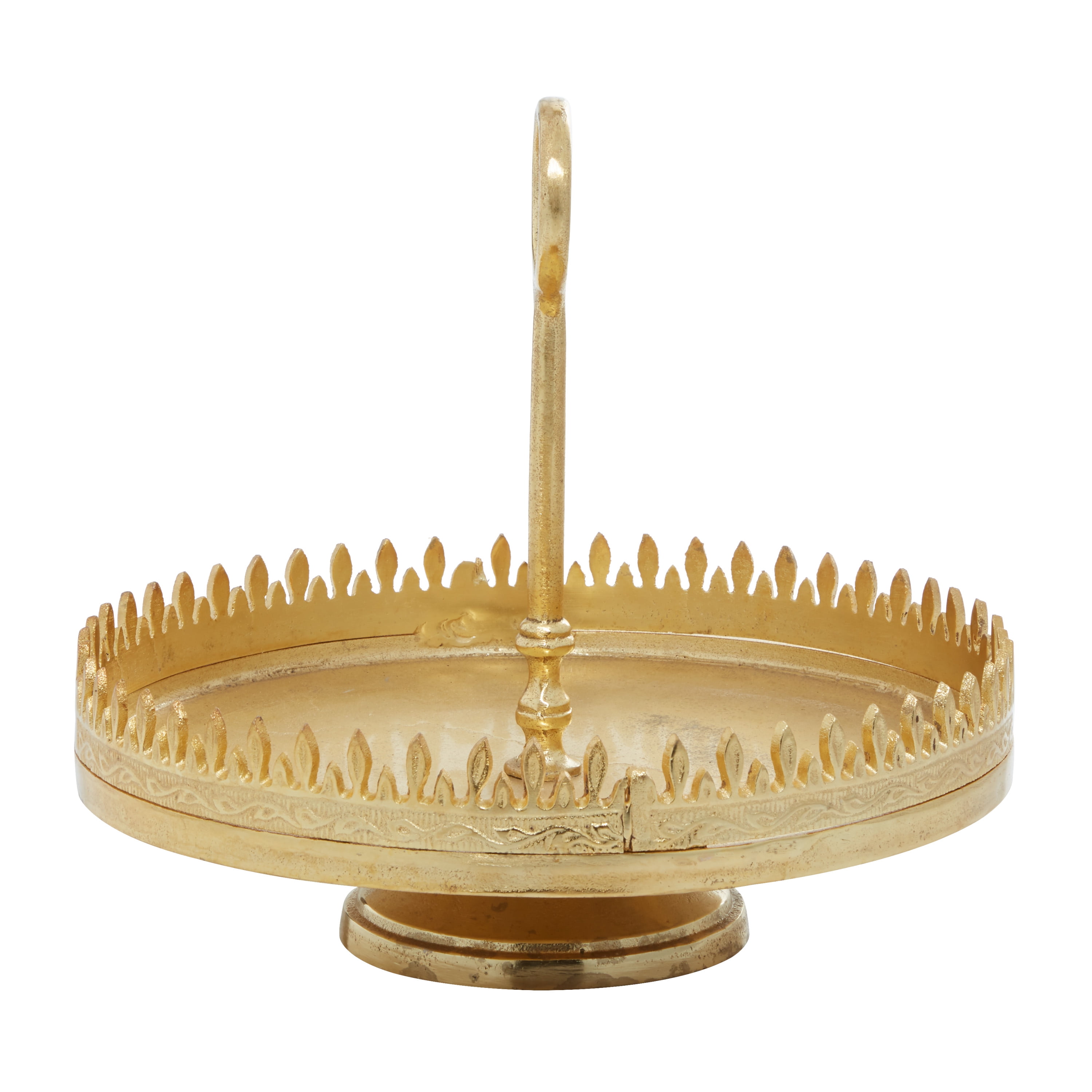 DecMode 13"W, 12"H Aluminum Glam Cake Stand, Gold, 1 - Piece