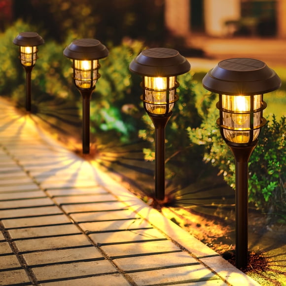 Luces solares para sendero LETMY, 8 unidades, impermeables IP66, 62 cm