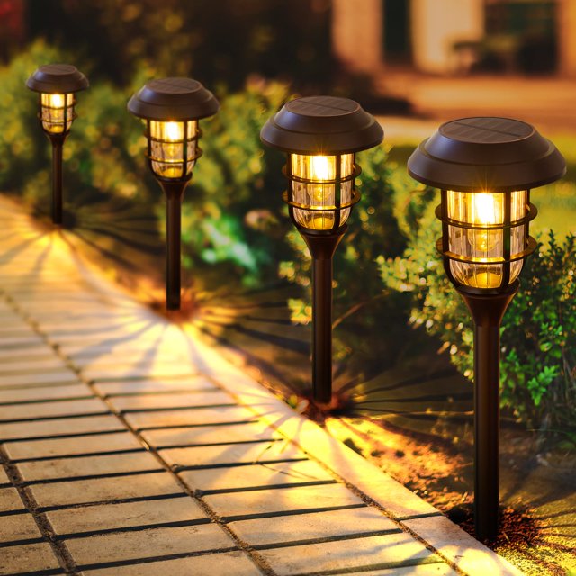Luces solares para sendero LETMY, 8 unidades, impermeables IP66, 62 cm