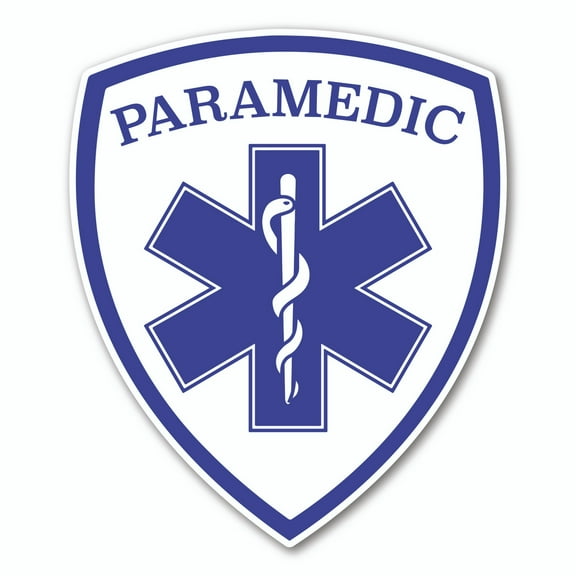Paramedic with Star of Life Shield Sticker