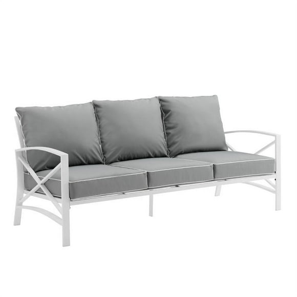 Crosley Kaplan Outdoor Metal Sofa in Gray