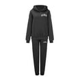 thumbnail image 4 of YUGYXL Sweatsuits for Women Set 2 Piece Plus Size Thin Fleece Outfits Casual Letter Print Hoodie Sweatshirt and Sweatpants Set Gift for Wife, 4 of 6