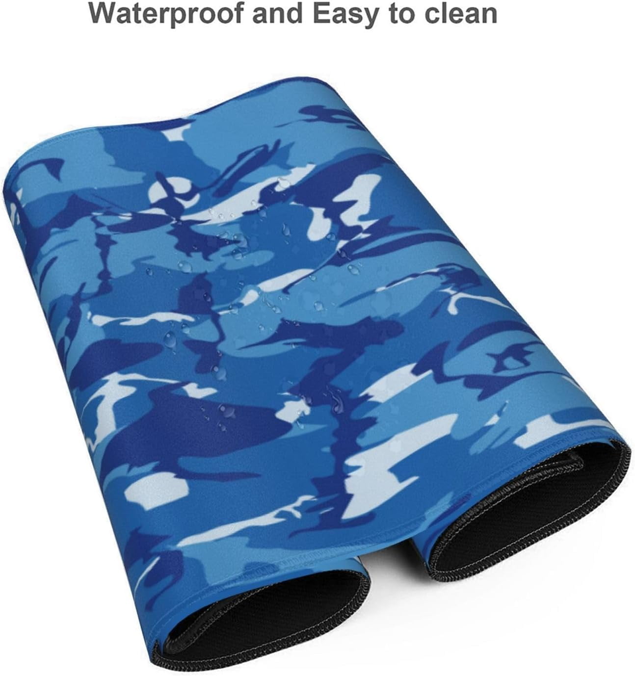 Gaming Mouse Pad Large Desk Mat,Desk Pad Extended Keyboard Pad,Anti-Slip Rubber Base Mouse Pad for Women Girls Work,Game,Office,Home 35.4"X15.7",Blue Camouflage
