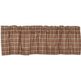 thumbnail image 3 of VHC Brands Crosswoods Plaid Cotton Primitive Kitchen Curtains Rod Pocket Hanging Loops 16x60 Valance, Natural Tan, 3 of 6