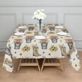 thumbnail image 3 of Beige Highland Cow Bucket Boot Flower Pattern Square Tablecloth,Waterproof Square Table Cover,Wipeable Spillproof Washable Table Cover for Home Kitchen Party Decor 42"X42"(107x107cm), 3 of 6