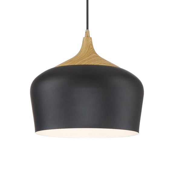 52057-BL/WGN-Access Lighting-Blend - 1 Light Pendant In Contemporary Style-9 Inches Tall and 12 Inches Wide-Black Finish    -Traditional Installation