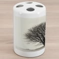 thumbnail image 1 of Black and White Ceramic Toothbrush Holder, Lonely Tree in Field with Many Leafless Branches Countryside Vintage, Versatile Countertop for Bathroom, 4.5" X 2.7", Ivory Dark Grey, by Ambesonne, 1 of 4