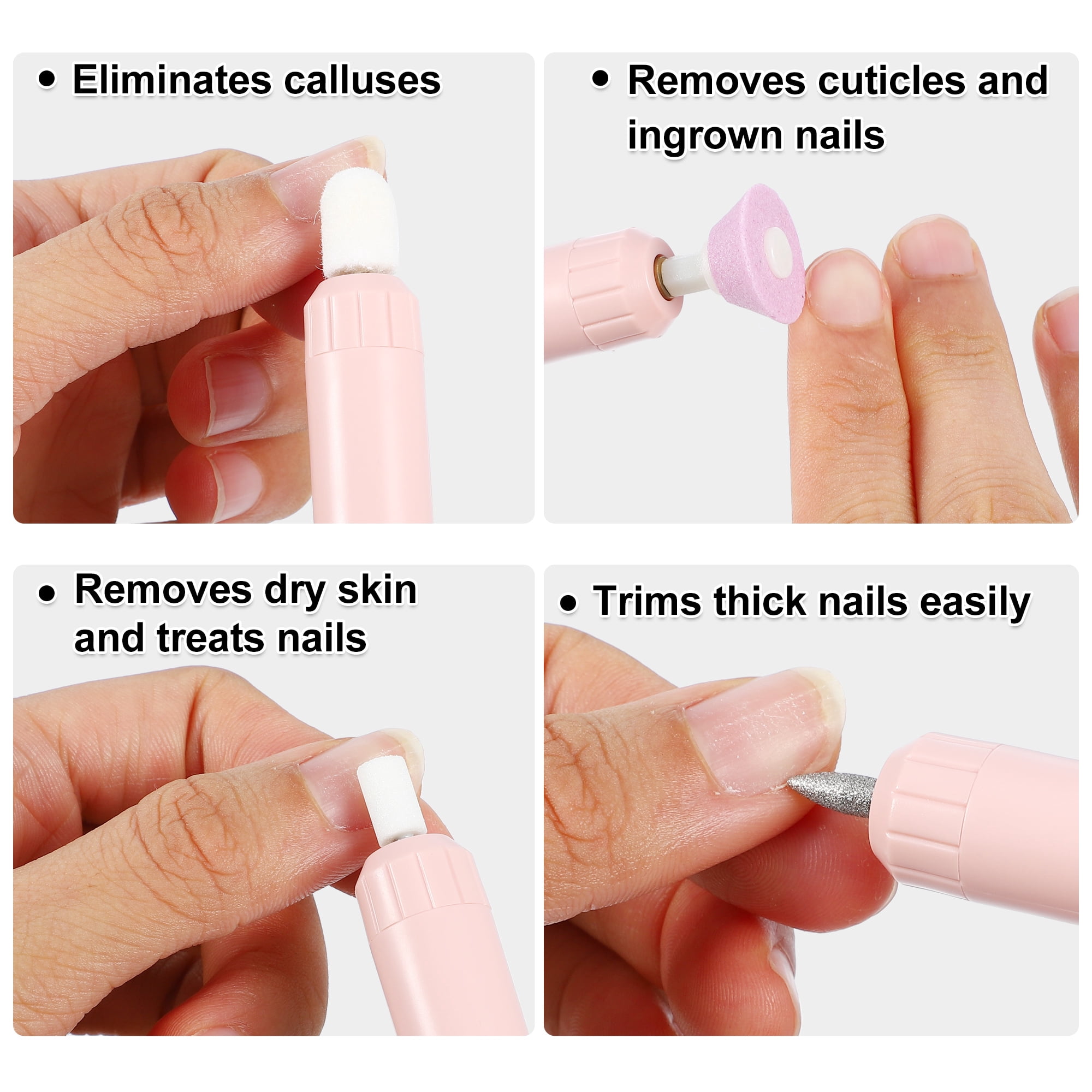 Electric Nail File Set Nail Drill Machine Pedicure Set Nails Care Kit for Home Salons Use ABS Black