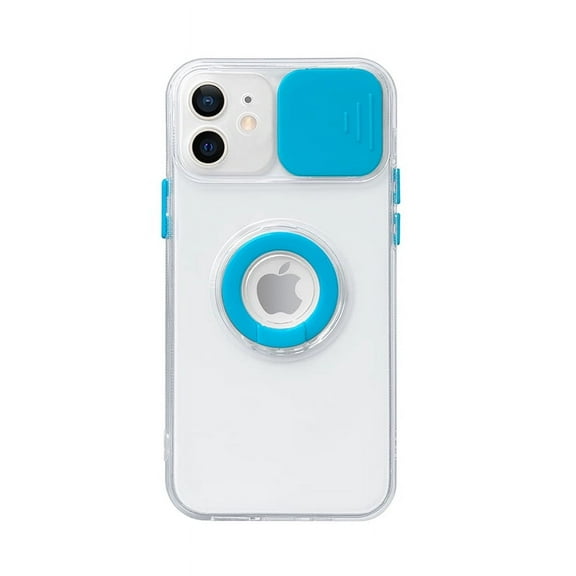 Soft TPU Phone Case For iPhone 13 Pro in Blue With Camera Lens Protection Cover and Hand Ring