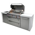 thumbnail image 6 of Mont Alpi 805 Deluxe Propane Gas Island Grill W/ Infrared Side Burner & Rotisserie Kit - Stainless Steel - MAi805-D, 6 of 7
