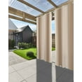 thumbnail image 3 of Outdoor Curtains for Patio, Beige Ombre Waterproof Blackout Outside Curtain for Porch/Pergola/Gazebo, Khaki Modern Art Farmhouse Thermal Insulated Drapes for Cabana, 1 Panel, 54 x 108 Inch, 3 of 8
