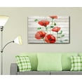 thumbnail image 2 of wall26 - Watercolor Red Poppy Flowers Over Wood Panels - Canvas Art Home Art - 24x36 inches, 2 of 4