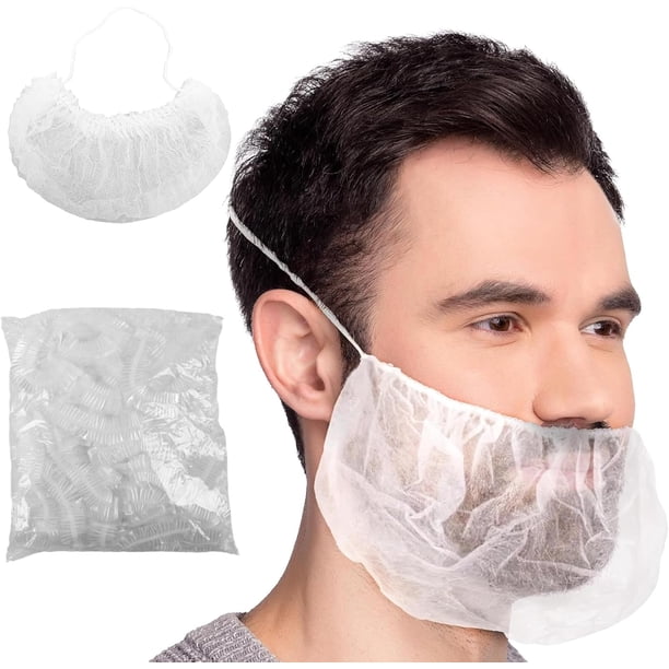 200 PCS/400PCS Cubrebarbas Desechable Beard Cover, Cubierta Desechable para Barba,Redes Protectoras para Barba Unitalla Blanco