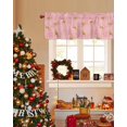 thumbnail image 3 of Pink Christmas Valances for Windows, Pine Trees Winter Gold Reindeer Rod Pocket Valance Short Window Treatments Curtains for Kitchen Bathroom Bedroom Decor, 60 x 14 In, 3 of 9