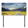 thumbnail image 3 of Mountain Headboard, Landscape with Road and Snow Capped Mountains Southern Alps New Zealand, Upholstered Decorative Metal Bed Headboard with Memory Foam, Twin Size, Navy Blue White Olive, by Ambesonne, 3 of 4