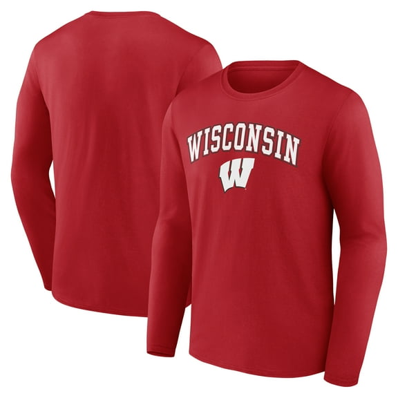 Men's Red Wisconsin Badgers Campus Long Sleeve T-Shirt