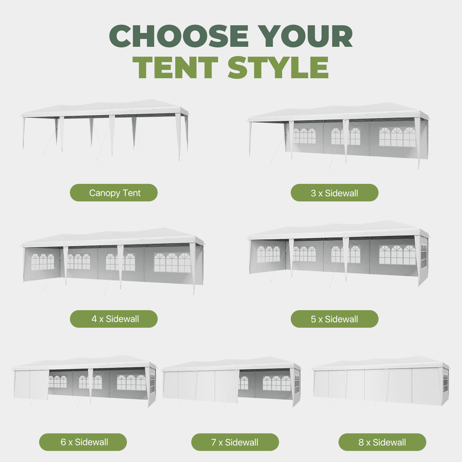 BaPiPro 10'x30' Pop up Canopy Tent, Folding Outdoor Party Event Tent with 8 Removable Sidewalls, 5 Windows, Portable Instant Shelter Canopy Gazebo, White
