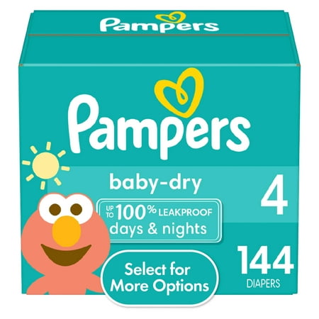 Pampers Baby Dry Diapers Size 4, 144 Count (Select for More Options)