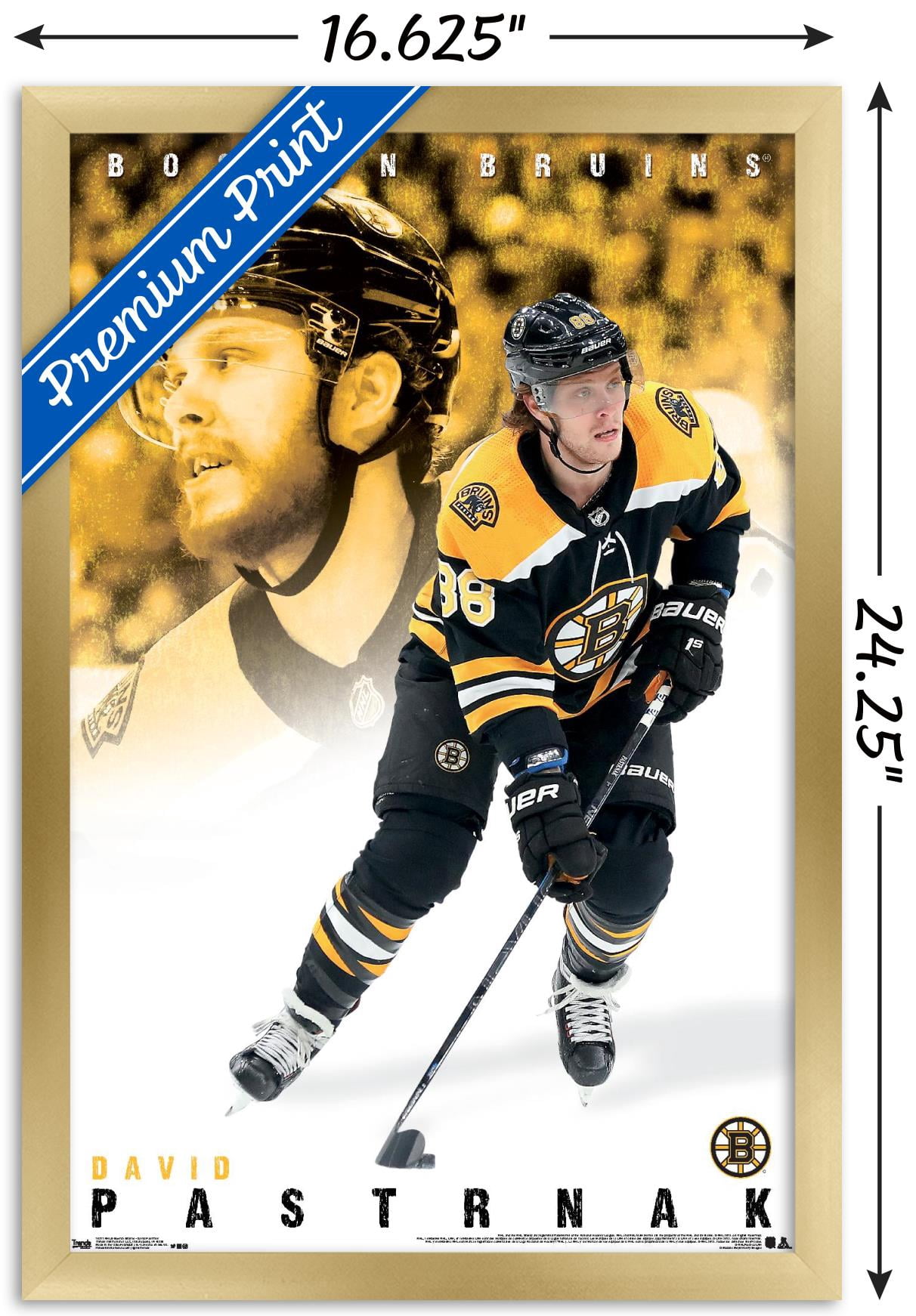 NHL Boston Bruins - DaVid Pastrnák 19 Wall Poster, 14.725" x 22.375", Framed