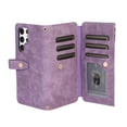thumbnail image 4 of Dteck for Zipper Wallet Shoulder Strap Bag Samsung Galaxy S24 Ultra Case ,Magnetic Leather 9 Card Slots Case Shockproof Rubber Kickstand Full Body Protective Cover with Wrist Strap,Purple, 4 of 7