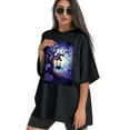 thumbnail image 3 of Plus Size Shirt for Women Black Tops for Women Short Sleeves Shirt for Women Magic Tree 3 T Shirt Oversized Shirt for Women S, 3 of 5