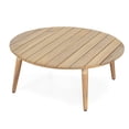thumbnail image 3 of Christopher Knight Home Round Outdoor Coffee Table, Acacia Wood Patio Table with Tapered Legs, Natural Finish, 3 of 11