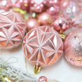 thumbnail image 4 of 40 piezas de bolas de Navidad con forma de copo de nieve rojo, dorado y rosa, para colgar en el árbol de Navidad, adornos para fiestas de bodas y Navidad, 4 of 5