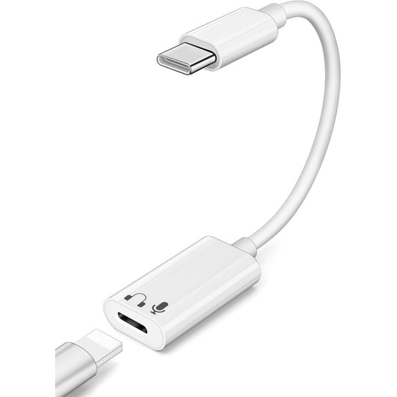 USB C to Lightning Headphone Audio Adapter for iPad 10 iPhone 15 Pro Max 15 Plus,Type C Male to Female Lightning Earphone Converter Dongle for iPad Air Mini MacBook Not Support Charging Data Transfer