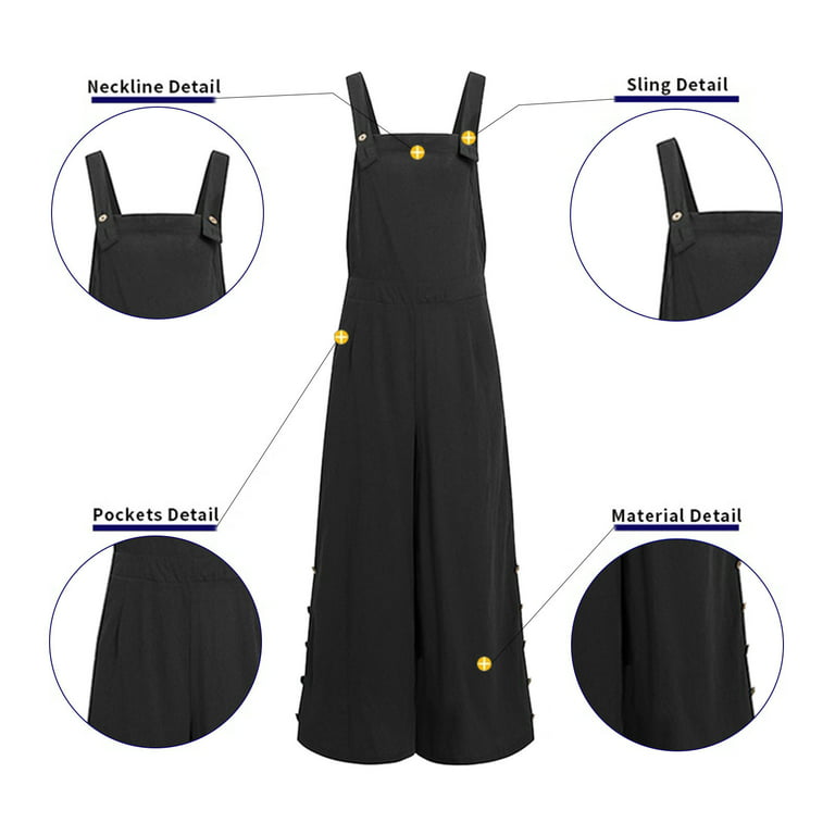 Levmjia Jumpsuits for Women One-Piece Jumpsuits Overalls Jeans Bib Trousers  Long Pants Dungarees