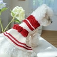 thumbnail image 4 of KEINXS Aosijia Dogs Sweater Princess Dress with Bowtie Fall Winter Warm Pet Puppy Sweaters Skirt for Small Dogs (Blue XS), 4 of 12