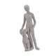 thumbnail image 2 of Figura decorativa de hombre con perro, 5,5 x 4 x 16,5 cm. Un regalo entrañable y un accesorio adorable. Gris claro, 2 of 9