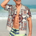 thumbnail image 7 of Susaid Fashion Tatreez1 Print Short Sleeve Shirts Button Down Casual Shirts Summer Beach Aloha Button Down Short Sleeve for Men ,Medium, 7 of 7