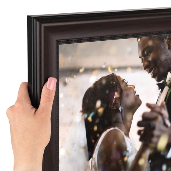 ArtToFrames 8.5x11 Inch Mahogany and Burgundy Picture Frame, This Brown MDF Poster Frame is Great for Your Art or Photos, Comes with Regular Glass (4211)
