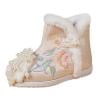 

Kid Booties Toddler Gilrs Cloth Shoes Warm Winter Snow Boots Embroidery Print Shoes Ethnic Style Cotton Boots Baby Boots Girls