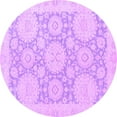 thumbnail image 1 of Ahgly Company Indoor Round Oriental Purple Traditional Area Rugs, 6' Round, 1 of 4